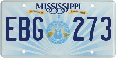MS license plate EBG273