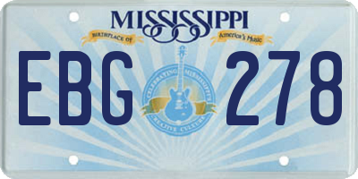 MS license plate EBG278