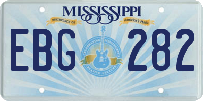MS license plate EBG282