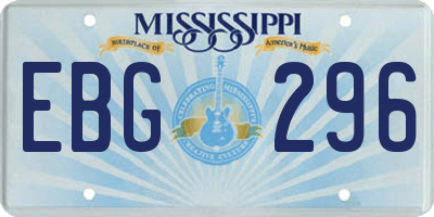 MS license plate EBG296