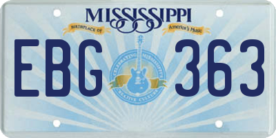 MS license plate EBG363
