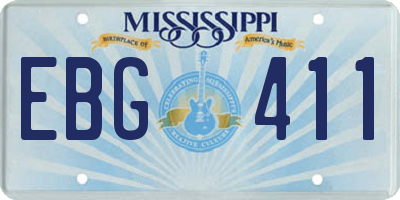 MS license plate EBG411