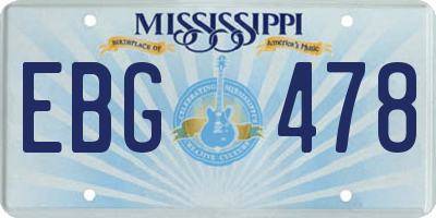 MS license plate EBG478