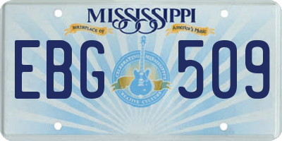 MS license plate EBG509