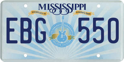 MS license plate EBG550