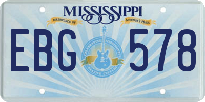 MS license plate EBG578