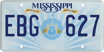 MS license plate EBG627