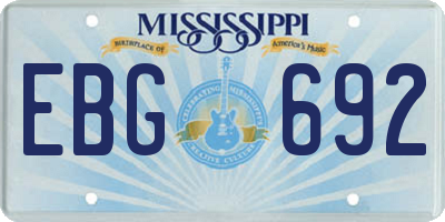 MS license plate EBG692