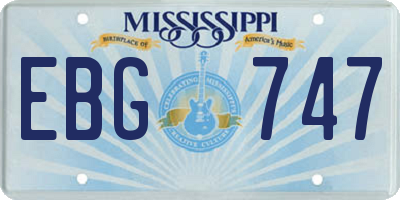 MS license plate EBG747