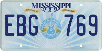MS license plate EBG769