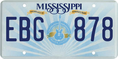 MS license plate EBG878
