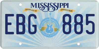 MS license plate EBG885