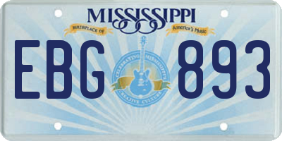 MS license plate EBG893