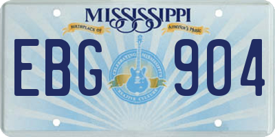 MS license plate EBG904