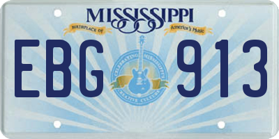 MS license plate EBG913