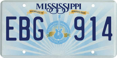 MS license plate EBG914