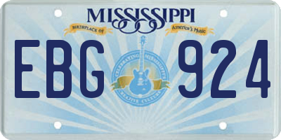 MS license plate EBG924
