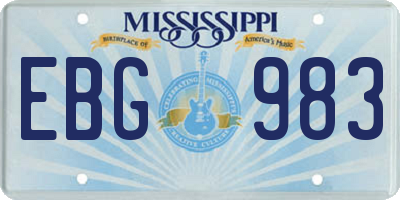 MS license plate EBG983