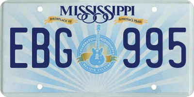 MS license plate EBG995