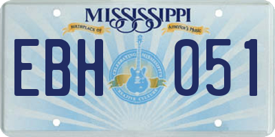 MS license plate EBH051