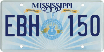 MS license plate EBH150