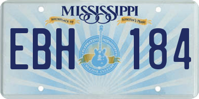MS license plate EBH184