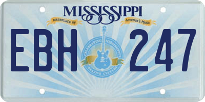 MS license plate EBH247