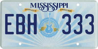 MS license plate EBH333