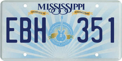 MS license plate EBH351