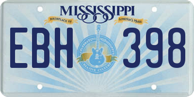 MS license plate EBH398