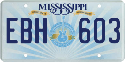 MS license plate EBH603