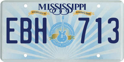 MS license plate EBH713