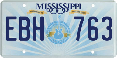 MS license plate EBH763