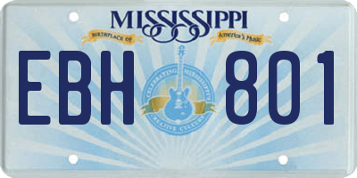 MS license plate EBH801