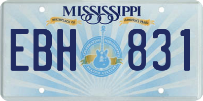 MS license plate EBH831