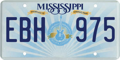 MS license plate EBH975
