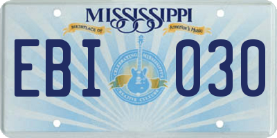 MS license plate EBI030