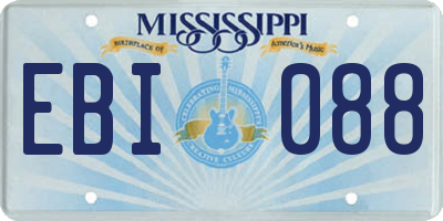 MS license plate EBI088