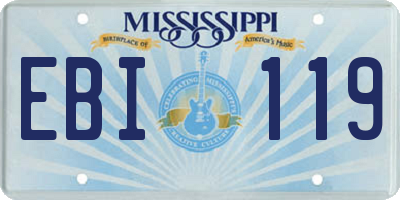 MS license plate EBI119