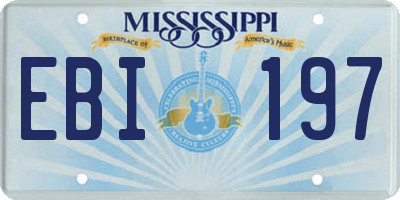 MS license plate EBI197