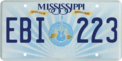 MS license plate EBI223