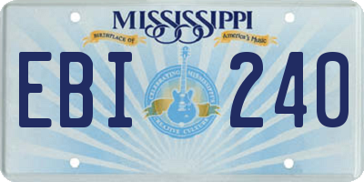 MS license plate EBI240