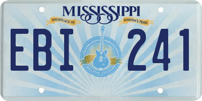 MS license plate EBI241