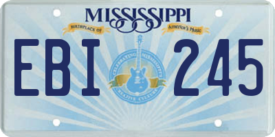 MS license plate EBI245