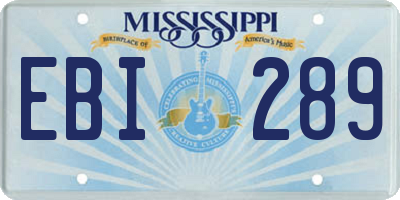 MS license plate EBI289