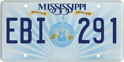 MS license plate EBI291