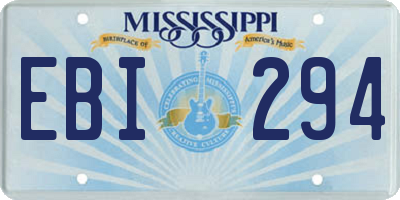 MS license plate EBI294
