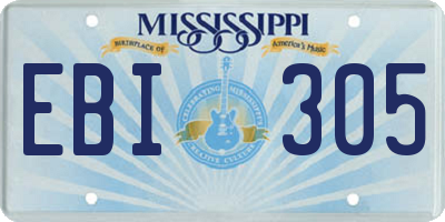 MS license plate EBI305