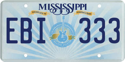 MS license plate EBI333