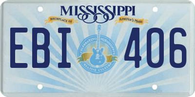 MS license plate EBI406